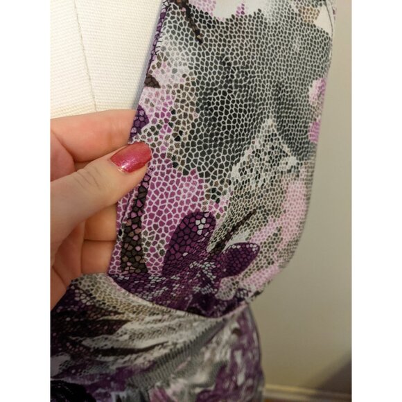 Womens Kim & Co Knit Sundress Sleeveless Maxi Dress Abstract Patterned V Neck M - Picture 3 of 8